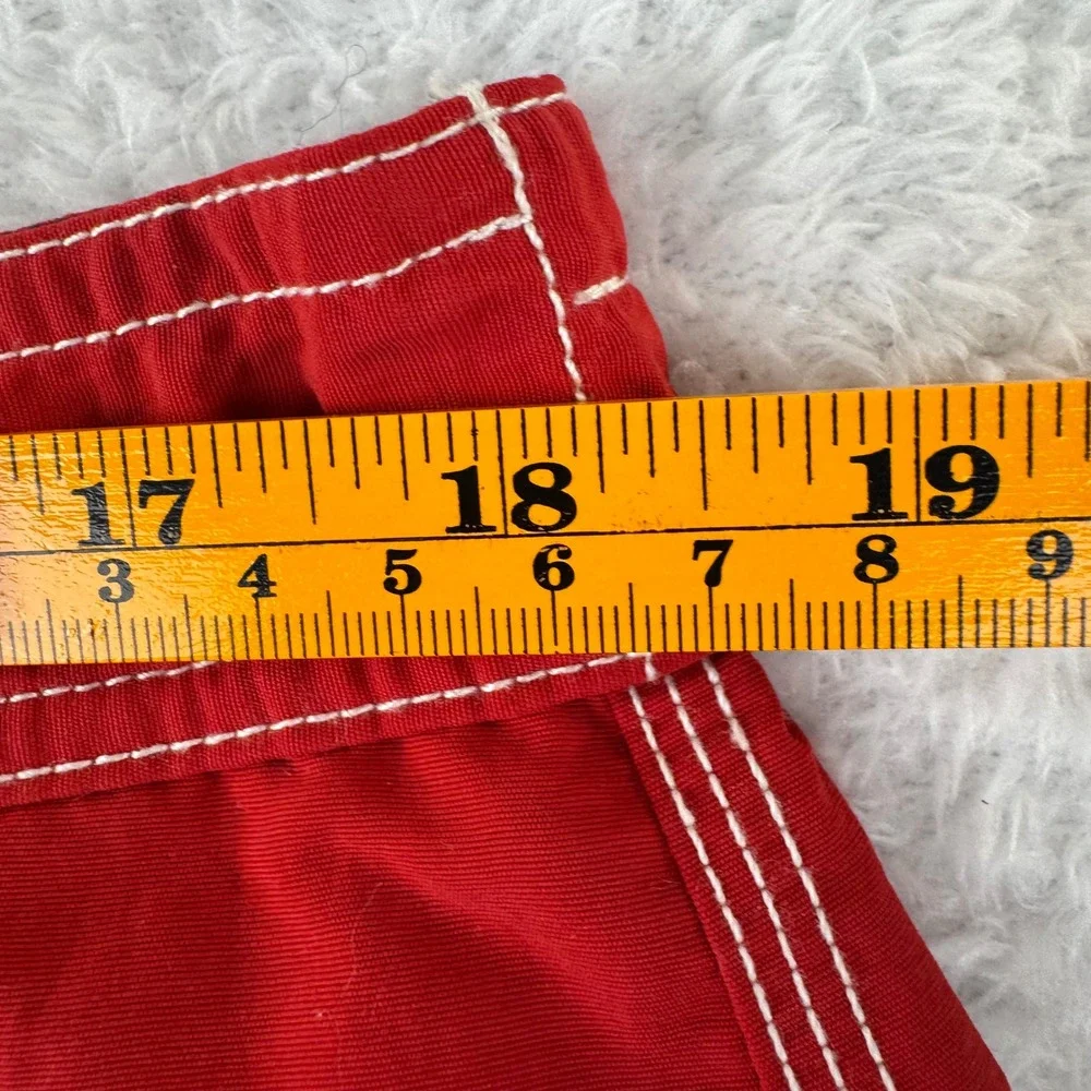 Vintage Polo Ralph Lauren Swim Trunks Men XL Red Board Shorts Cargo Pocket Nylon